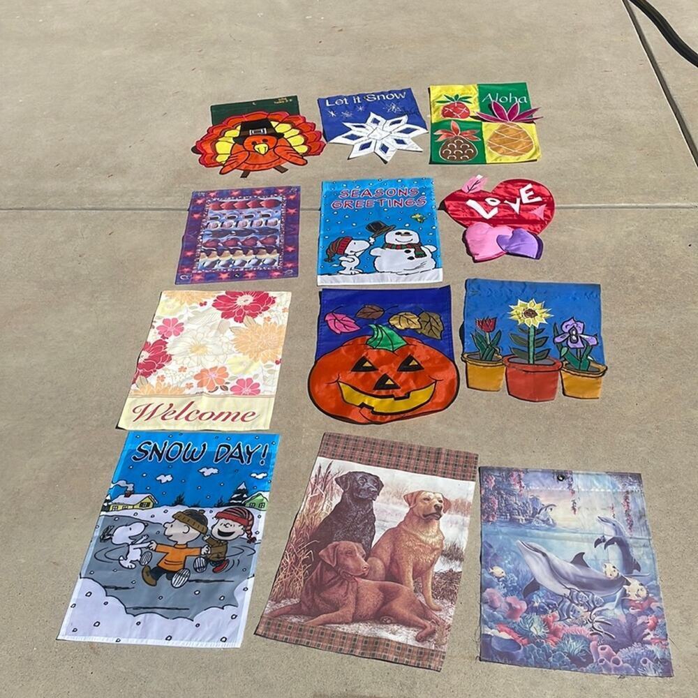 Huge bundle of seasonal mini outdoor flags